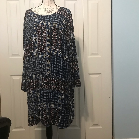 Loft midi shift dress floral patchwork size 24 - Picture 2 of 3